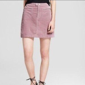 Pink Corduroy Mini Skirt
